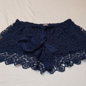 Cavalini Navy Lace Sleep Shorts